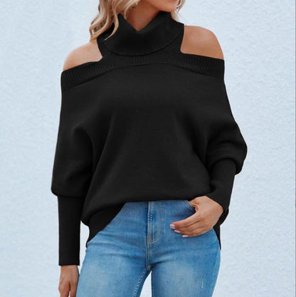 Off Shoulder Turtleneck Sweater