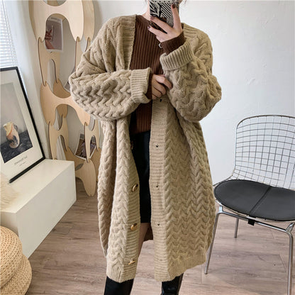 Long Thick Knitted Cardigan