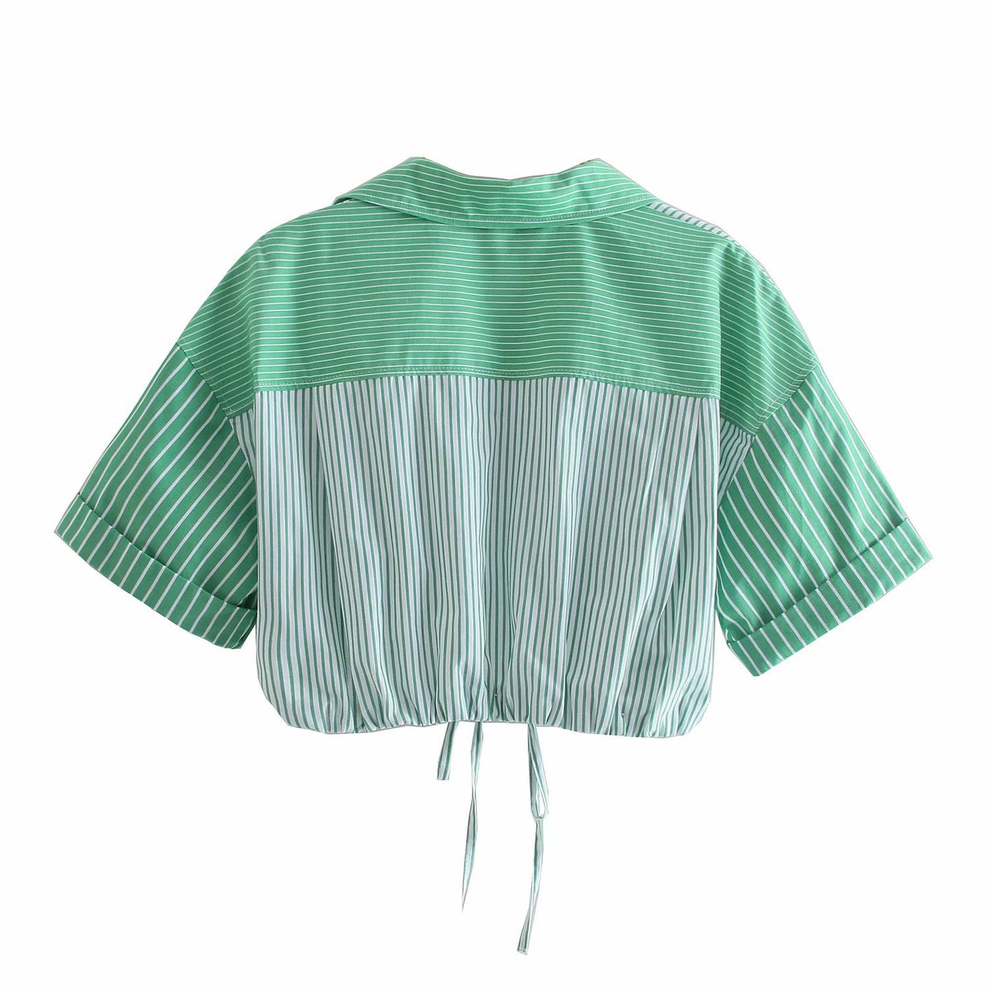 Collared Green Striped Shirt