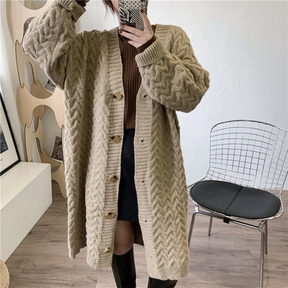 Long Thick Knitted Cardigan