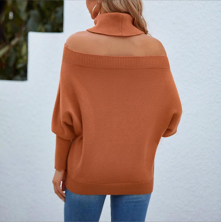 Off Shoulder Turtleneck Sweater