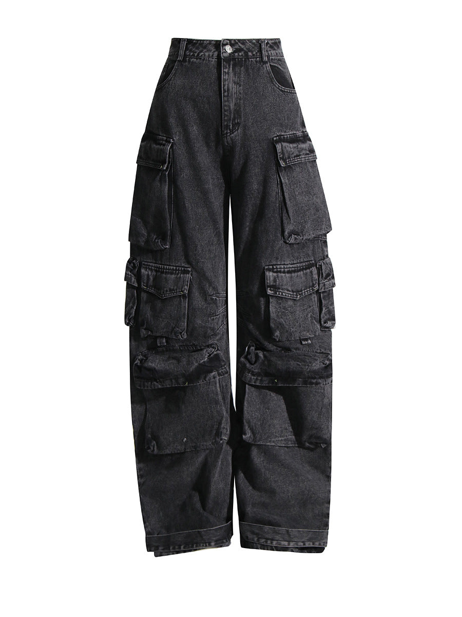 Distressed Cargo Jeans