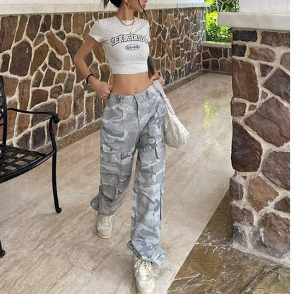 Grey Camo Cargo Pants