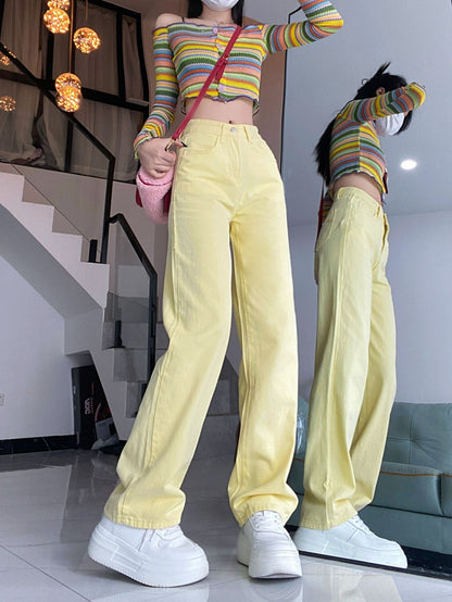 Yellow Straight Jeans