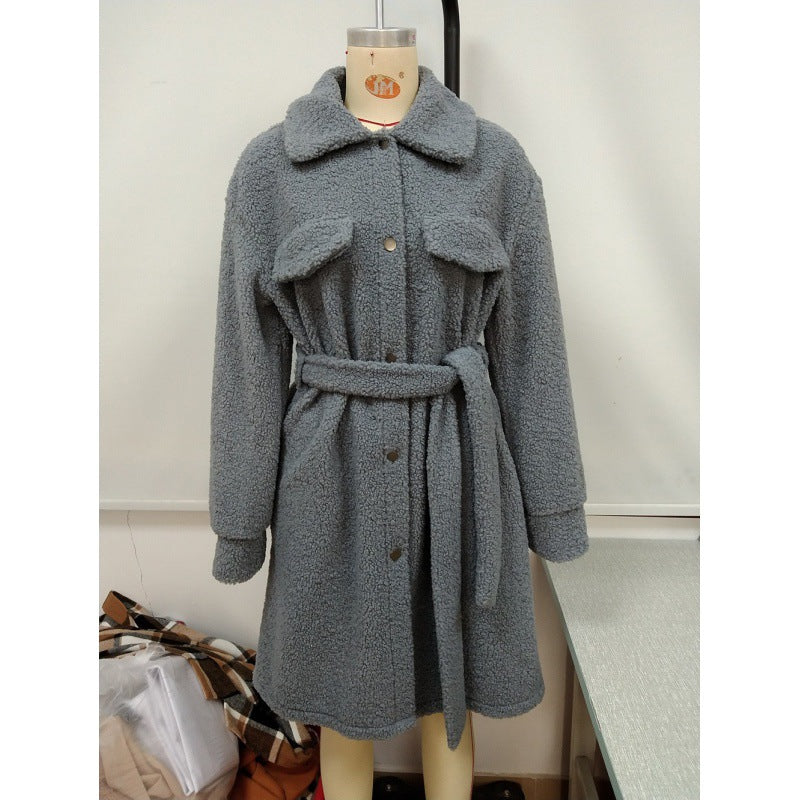 Belted Plush Trench Coat
