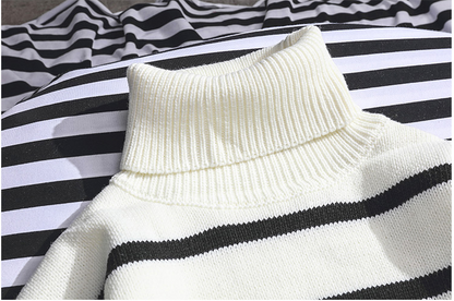 Striped Turtle Neck Sweater