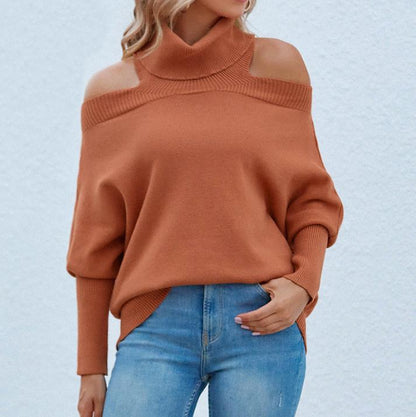 Off Shoulder Turtleneck Sweater