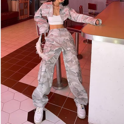 Grey Camo Cargo Pants