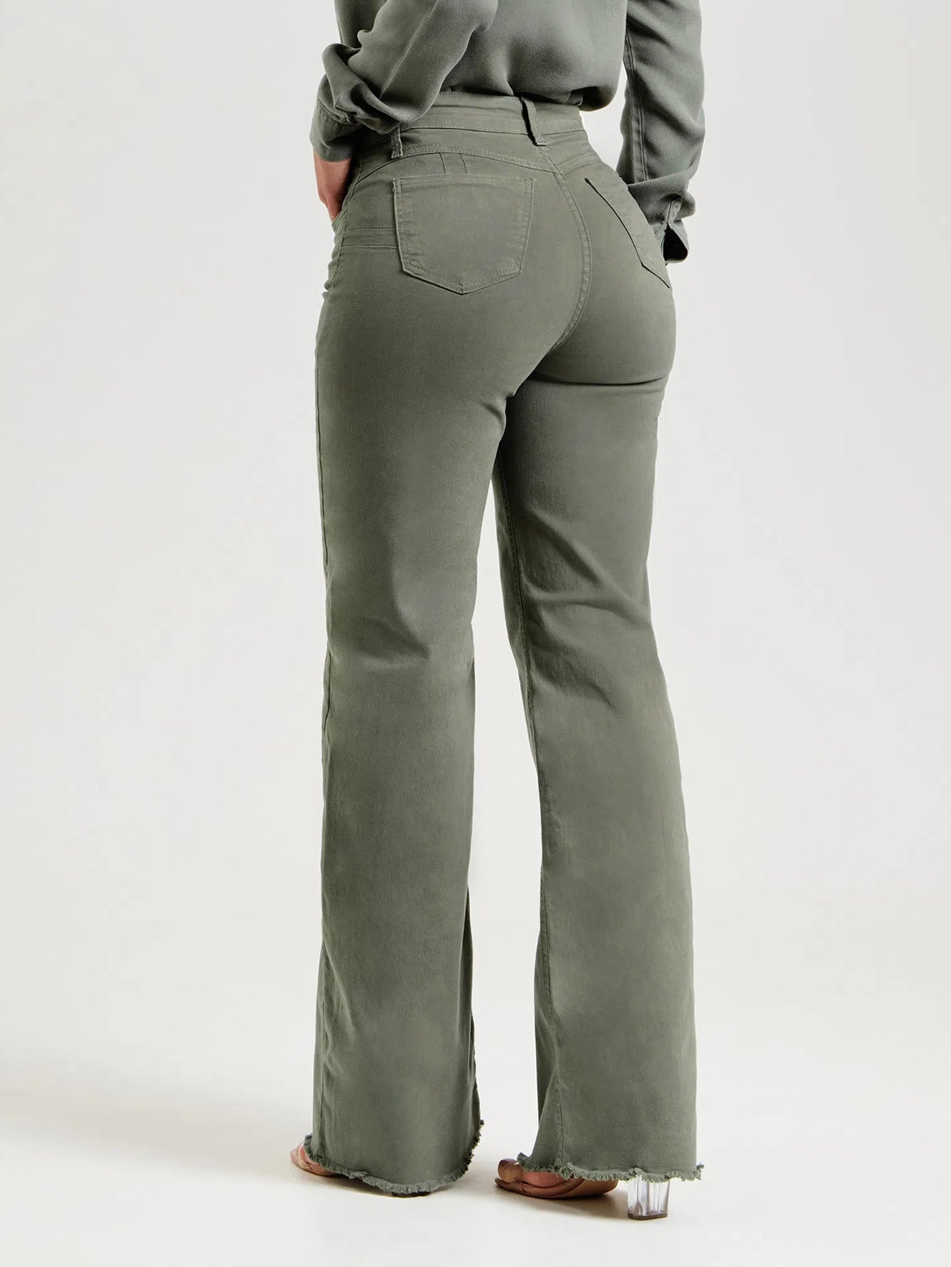 Olive Green Flared Pants