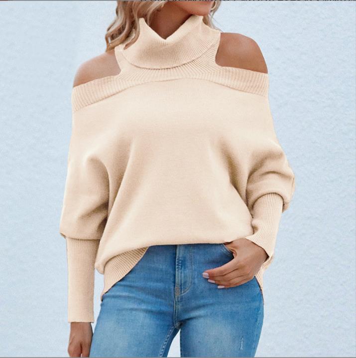 Off Shoulder Turtleneck Sweater